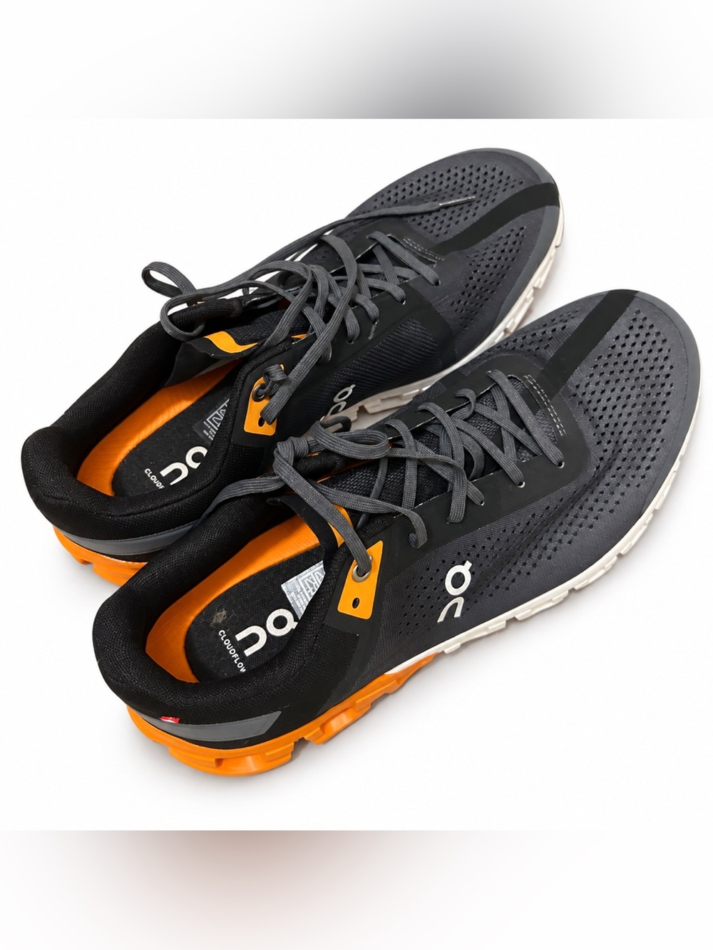 On cloud Running Men's Athletic Shoes Dark Gray Orange Accents Sz 11.5